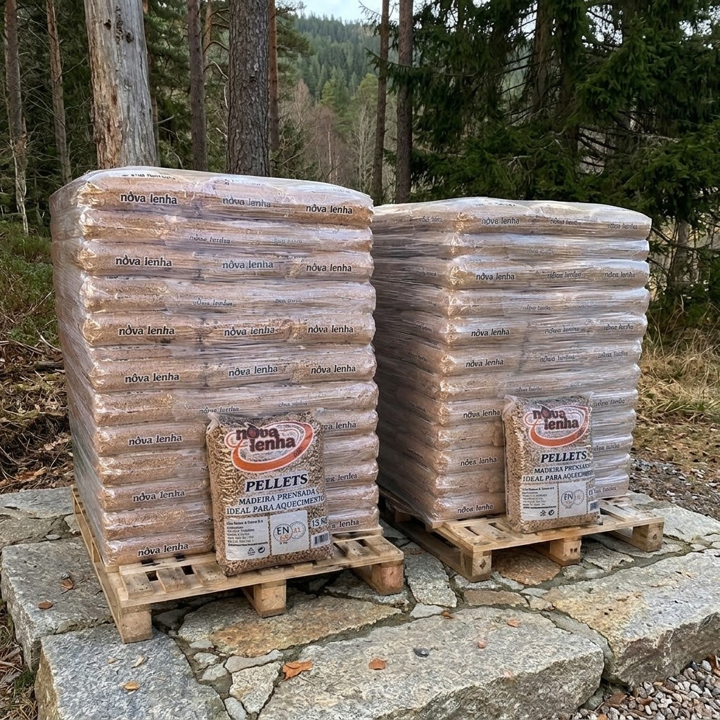 Pellets de Madeira Novalenha – 2 Palete com 154 Sacos de 15 kg